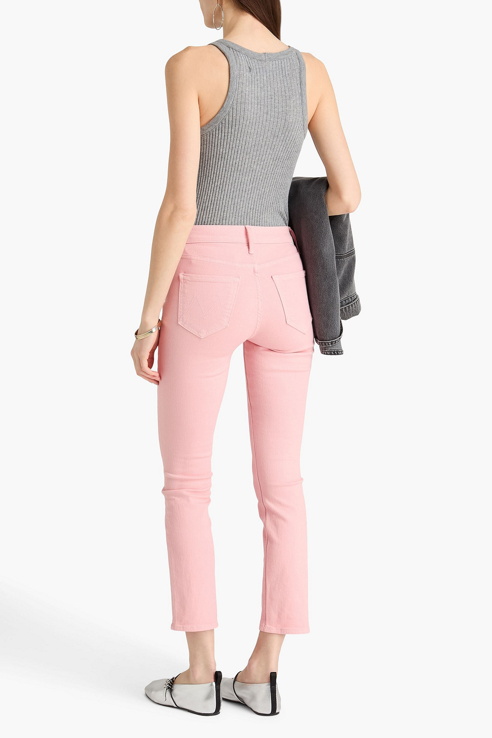  Mother - Halbhohe Cropped Jeans „dazzler“ Mit Geradem Bein - Pink - 25 