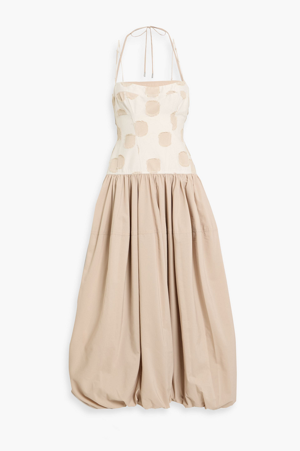 simkhai - pfeiffer polka-dot fil coupé and taffeta maxi dress - neutral - us 00