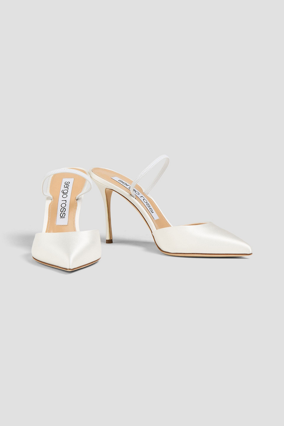  Sergio Rossi - Mules Aus Satin - Weiß - Eu 36.5 