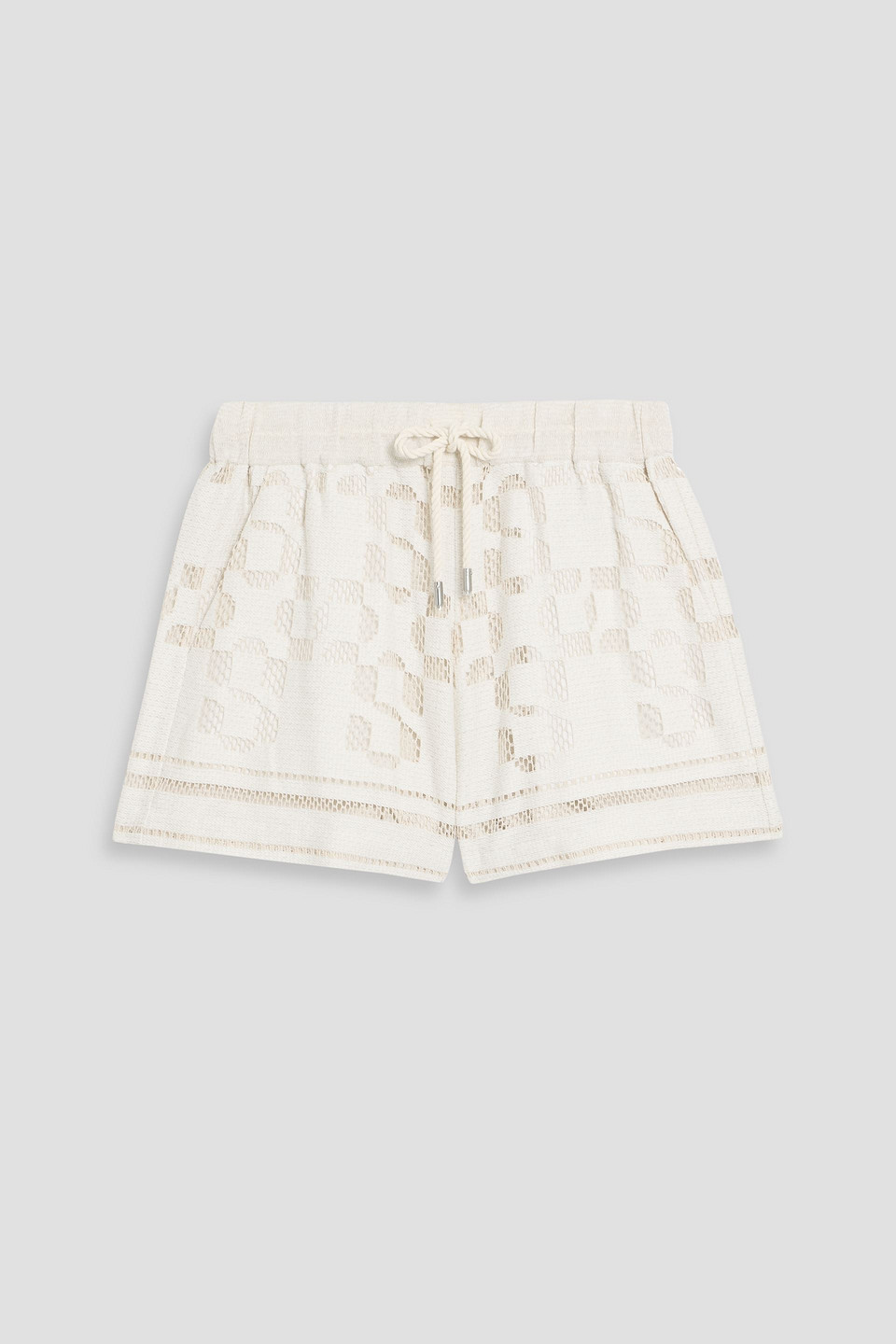 simkhai - hannah crocheted cotton-blend shorts - white - m