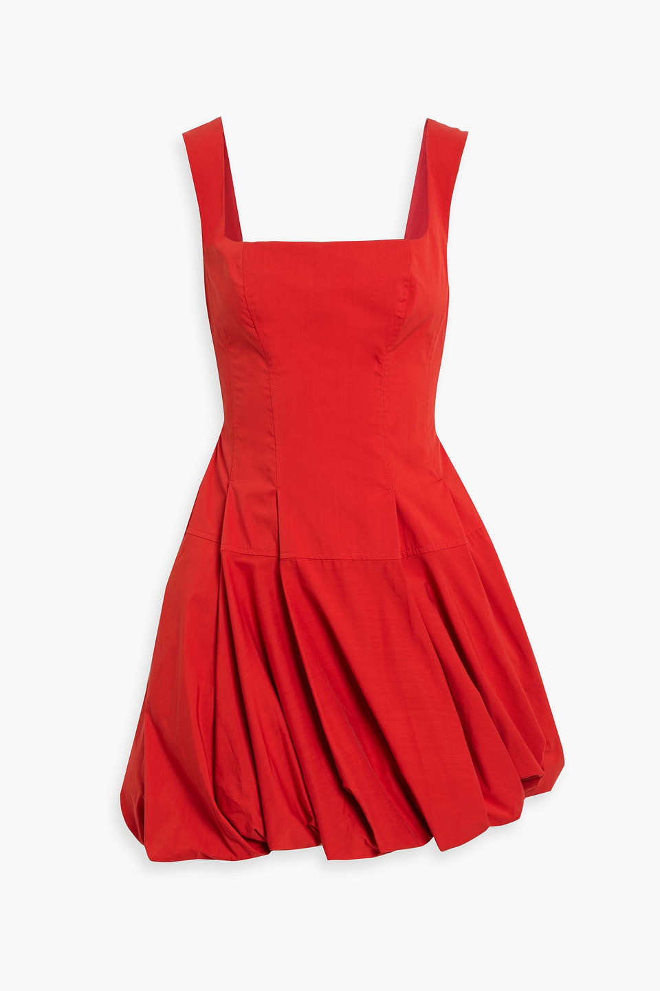 simkhai - junu cotton-blend poplin mini dress - red - us 4