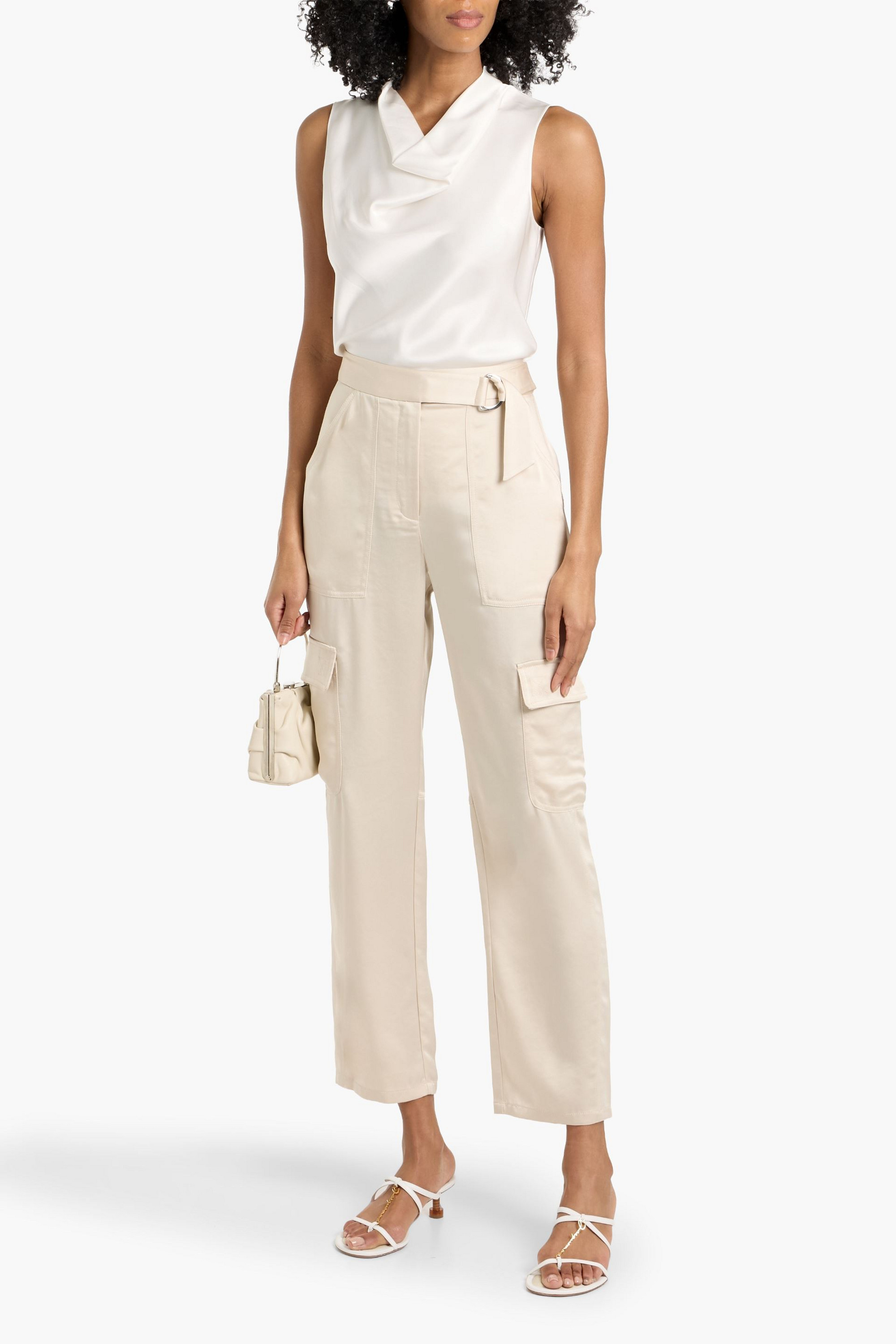 SIMKHAI Carolina satin cargo pants