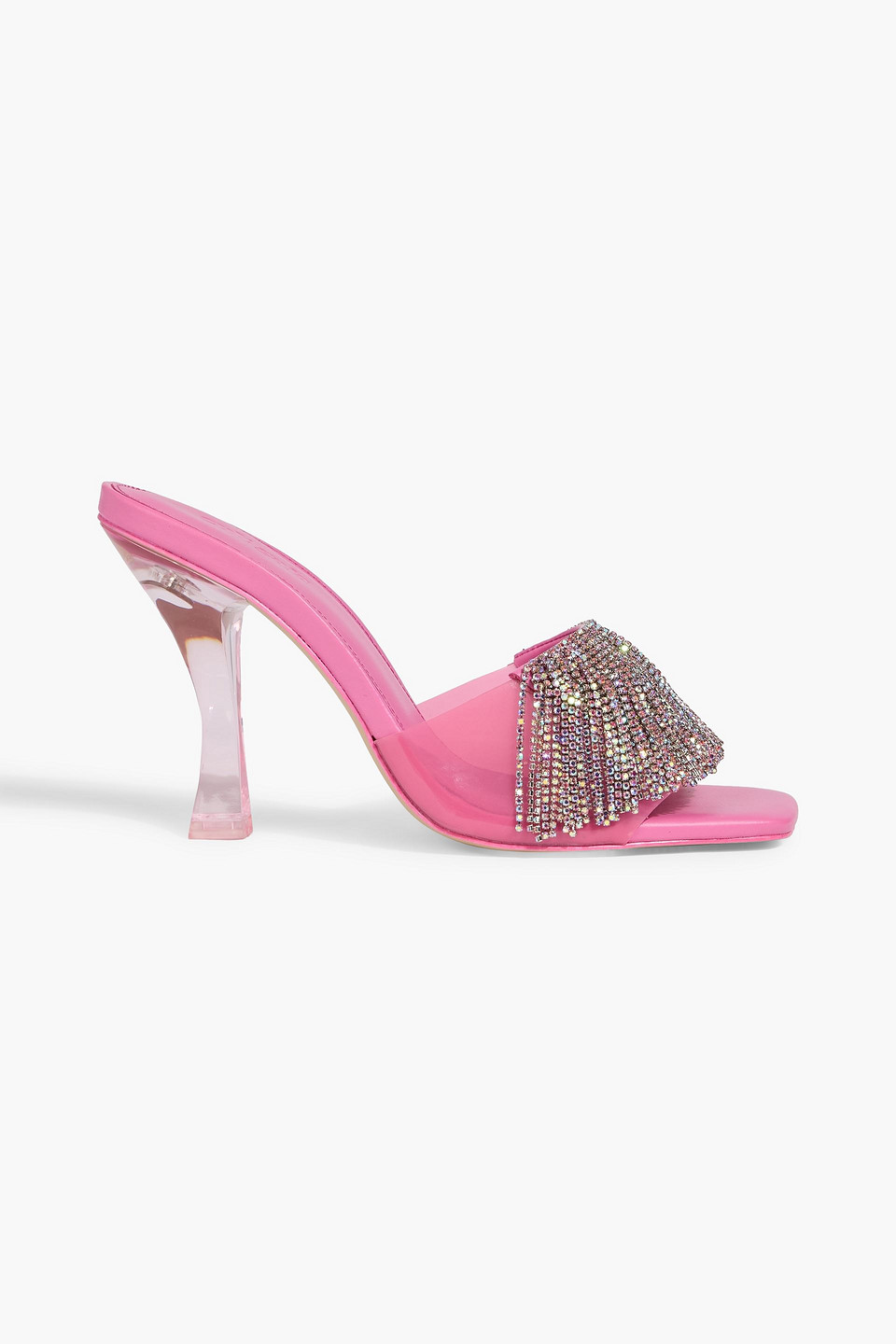 cult gaia - lana crystal-embellished pvc mules - pink - eu 35.5