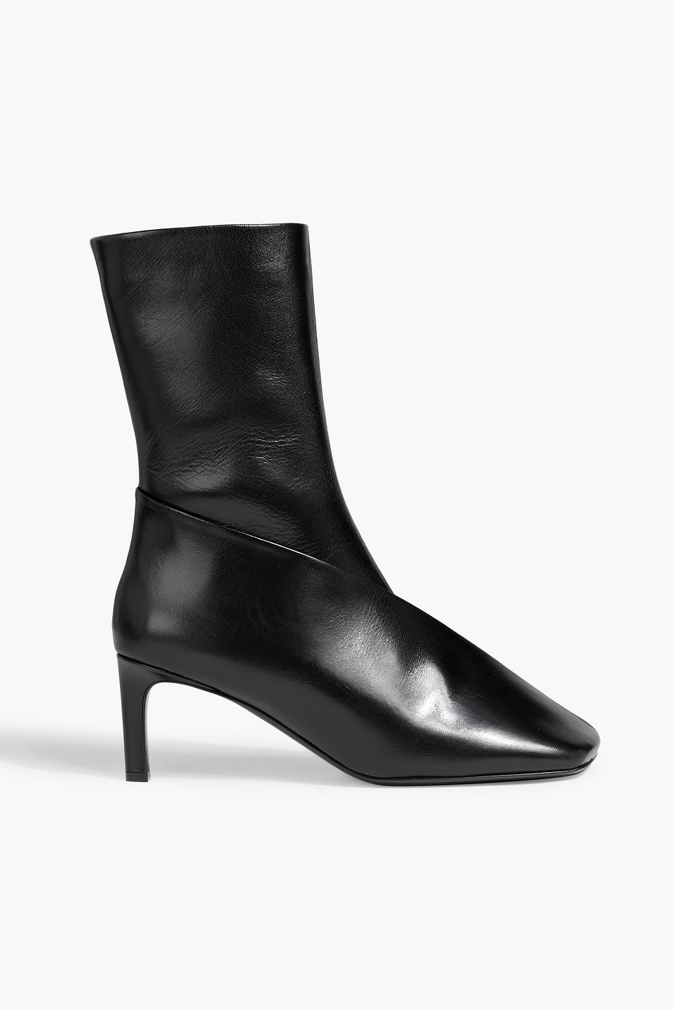 Jil Sander Leather Ankle Boots In Black