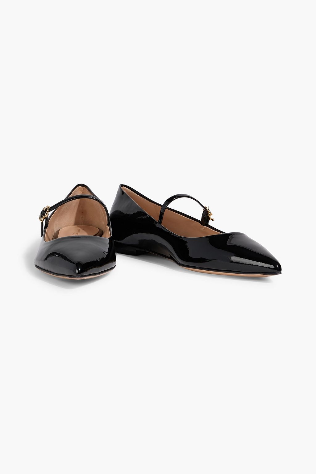 靴 Gianvito Rossi RIBBON JANE BLACK 38 GIANVITO ROSSI Ribbon Jane patent-leather Mary Jane flats | THE OUTNET