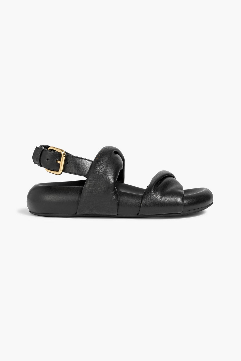 marni - twisted padded leather slingback sandals - black - eu 35