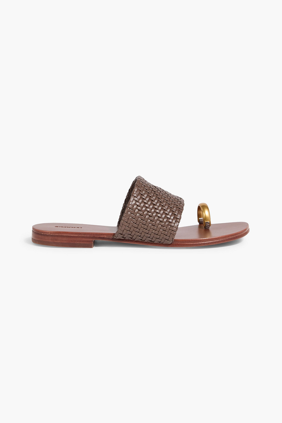 simkhai - ariana woven leather sandals - brown - eu 38