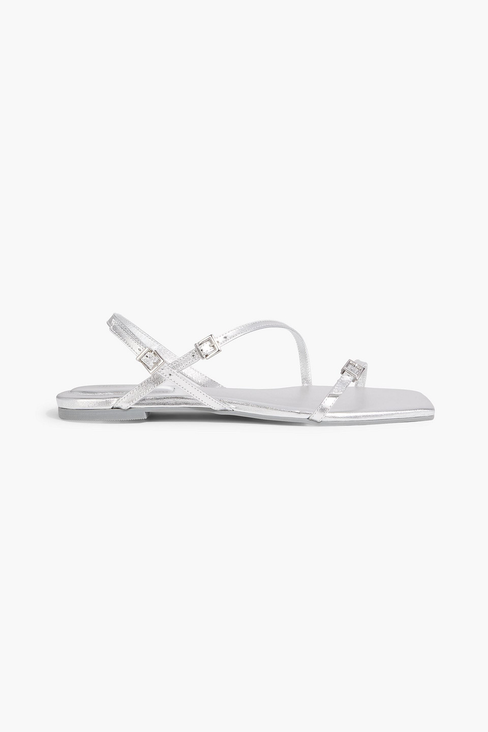 simkhai - carey metallic leather sandals - metallic - eu 36