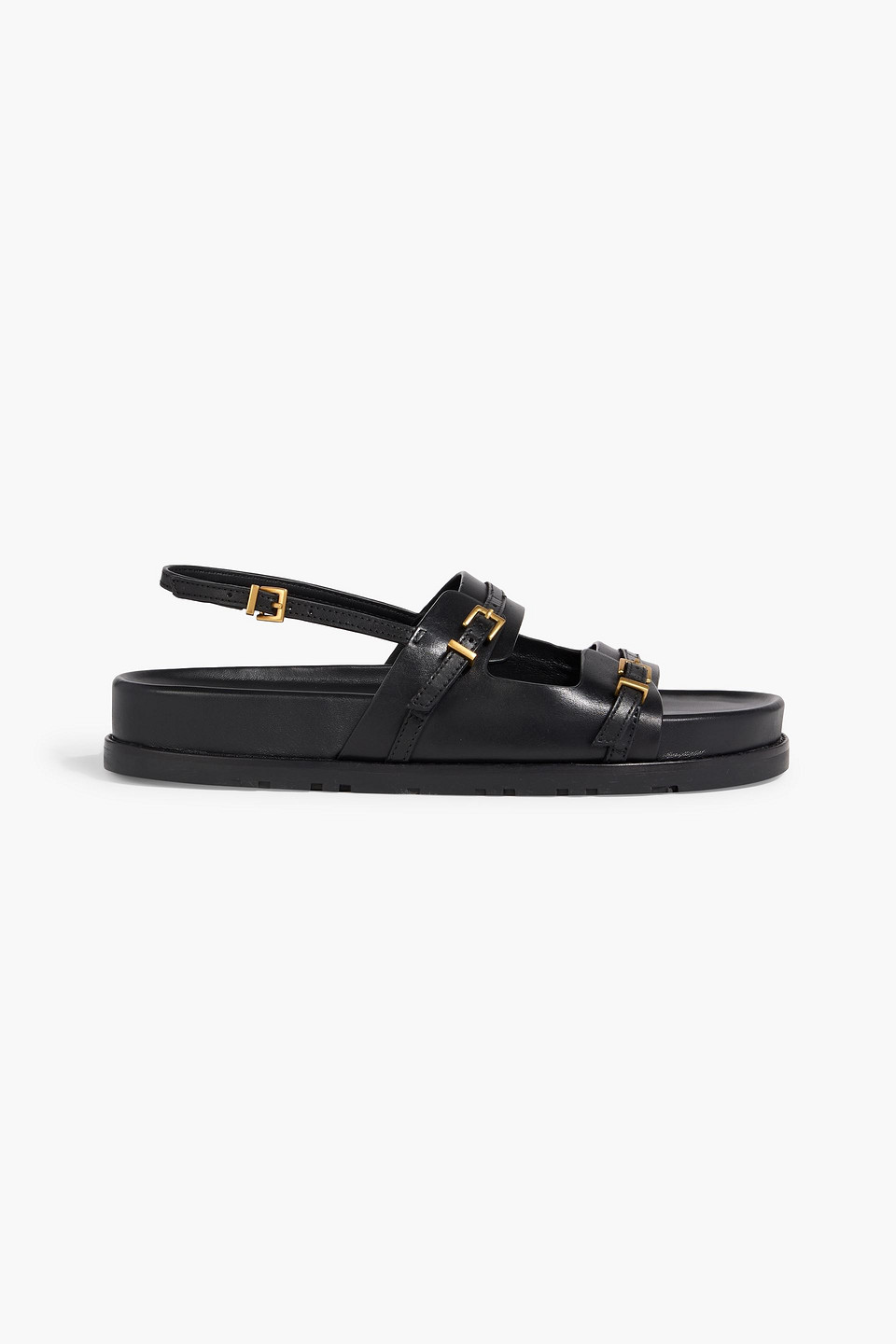 Simkhai Carey Leather Slingback Sandals In Black