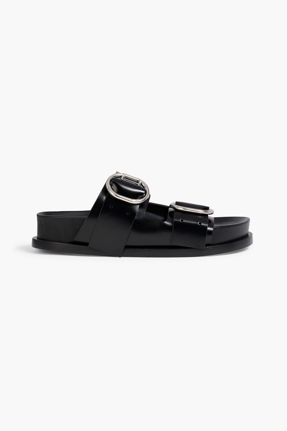 Jil Sander Buckled Leather Sandals In Black