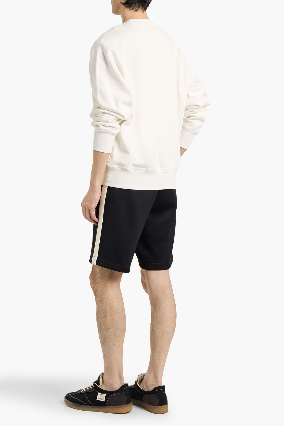 Dunhill Striped Jersey Drawstring Shorts In Black