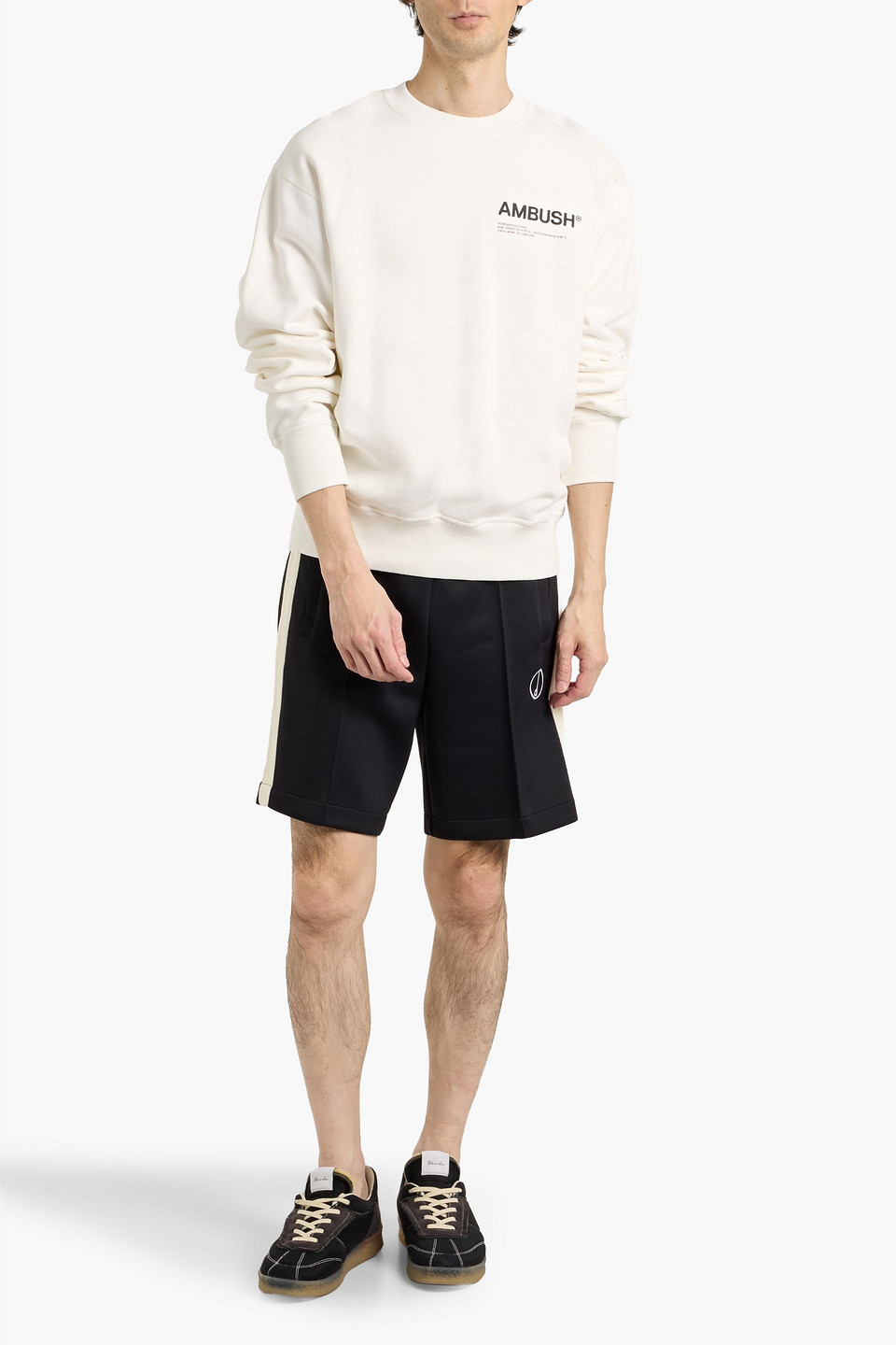 Dunhill Striped Jersey Drawstring Shorts In Black
