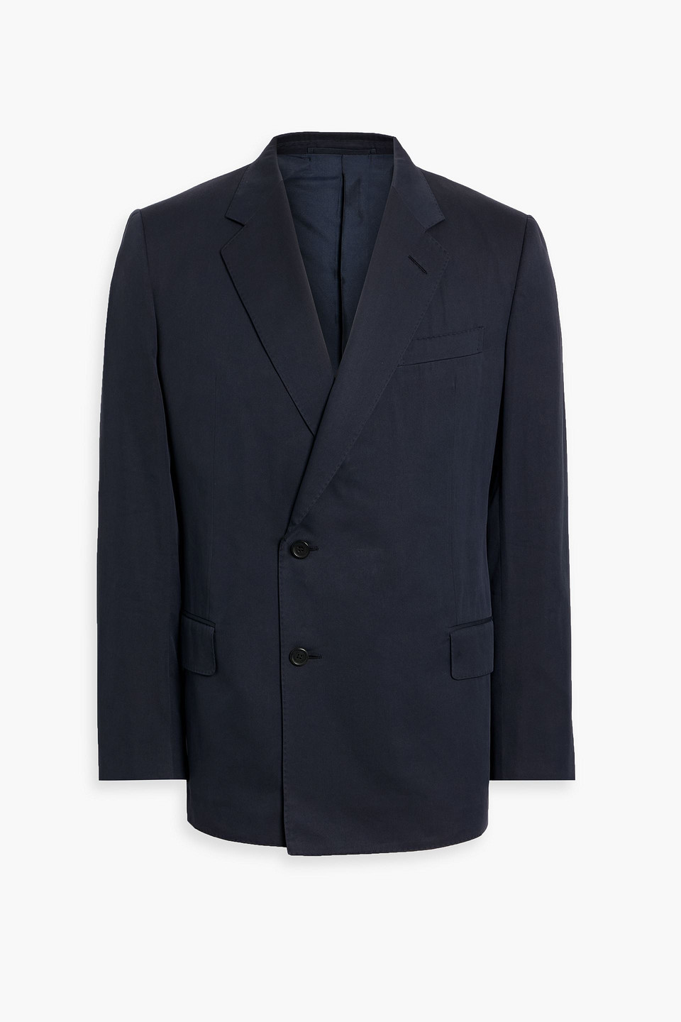 Dunhill Double-breasted Cotton And Silk-blend Blazer In Blue
