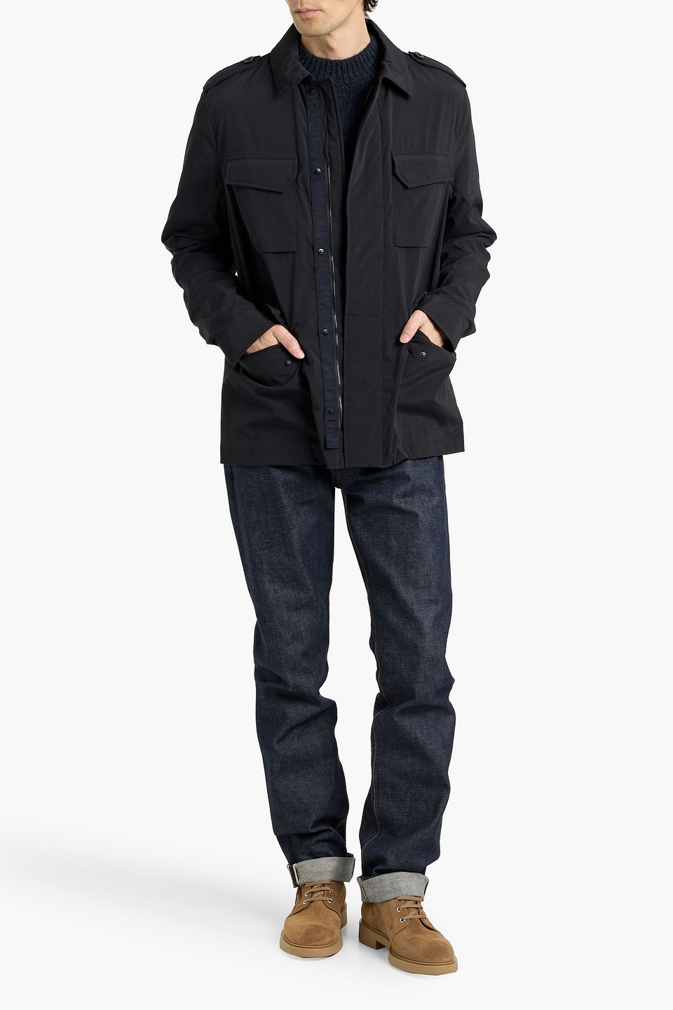  Slowear - Montedoro Quilted Shell Jacket - Blue - It 46 