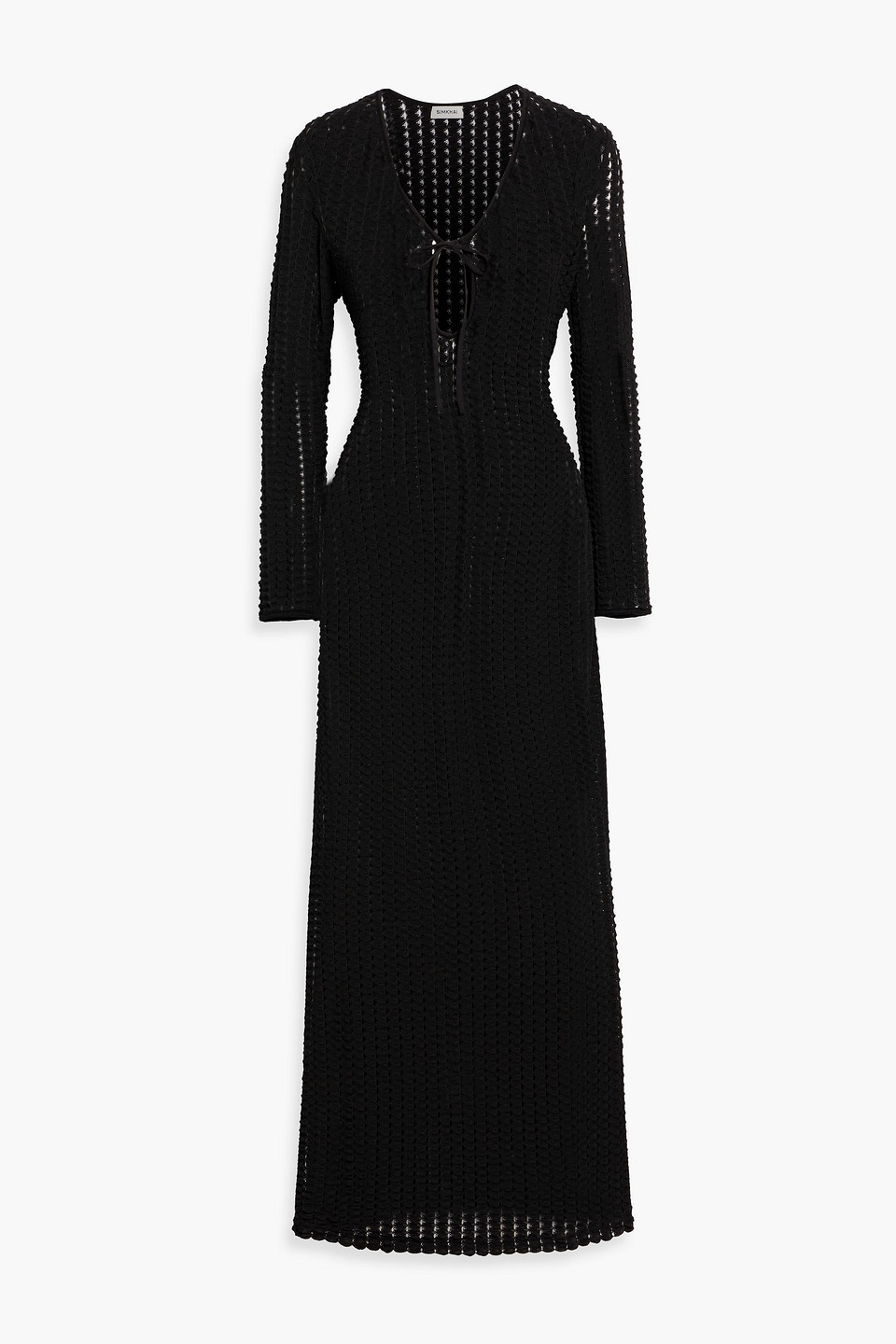 Simkhai Elton Open-knit Maxi Dress In Black