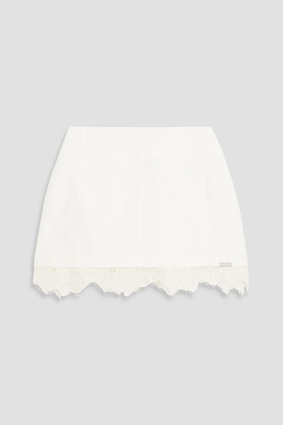 Simkhai Lace-trimmed Cotton-blend Faille Mini Skirt In White