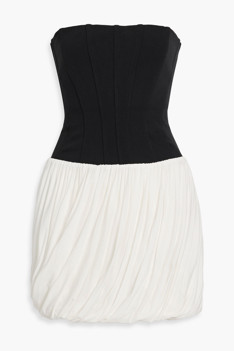 simkhai - josie strapless two-tone stretch-jersey and ponte mini dress - black - us 00