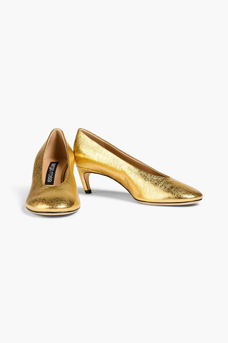  Sergio Rossi - Pumps Aus Craquelé-leder Mit Metallic-effekt - Metallic - Eu 36.5 