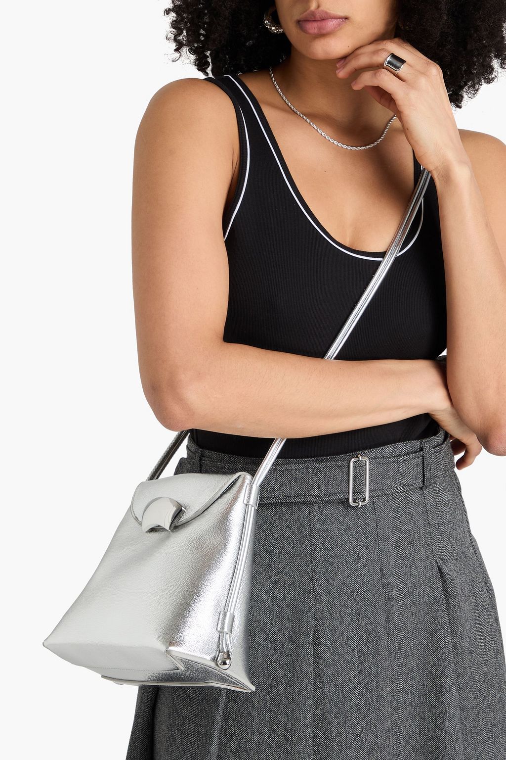 3.1 PHILLIP LIM ID Petite metallic pebbled-leather cross-body bag