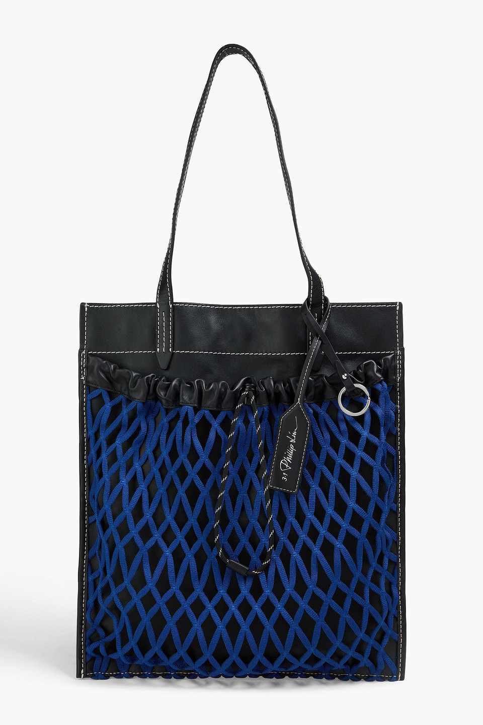3.1 phillip lim - macramé and leather tote - black - onesize