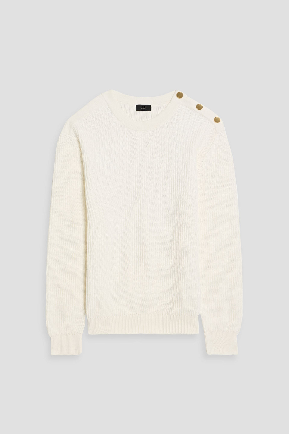 Dunhill Ribbed Cotton Sweater In White