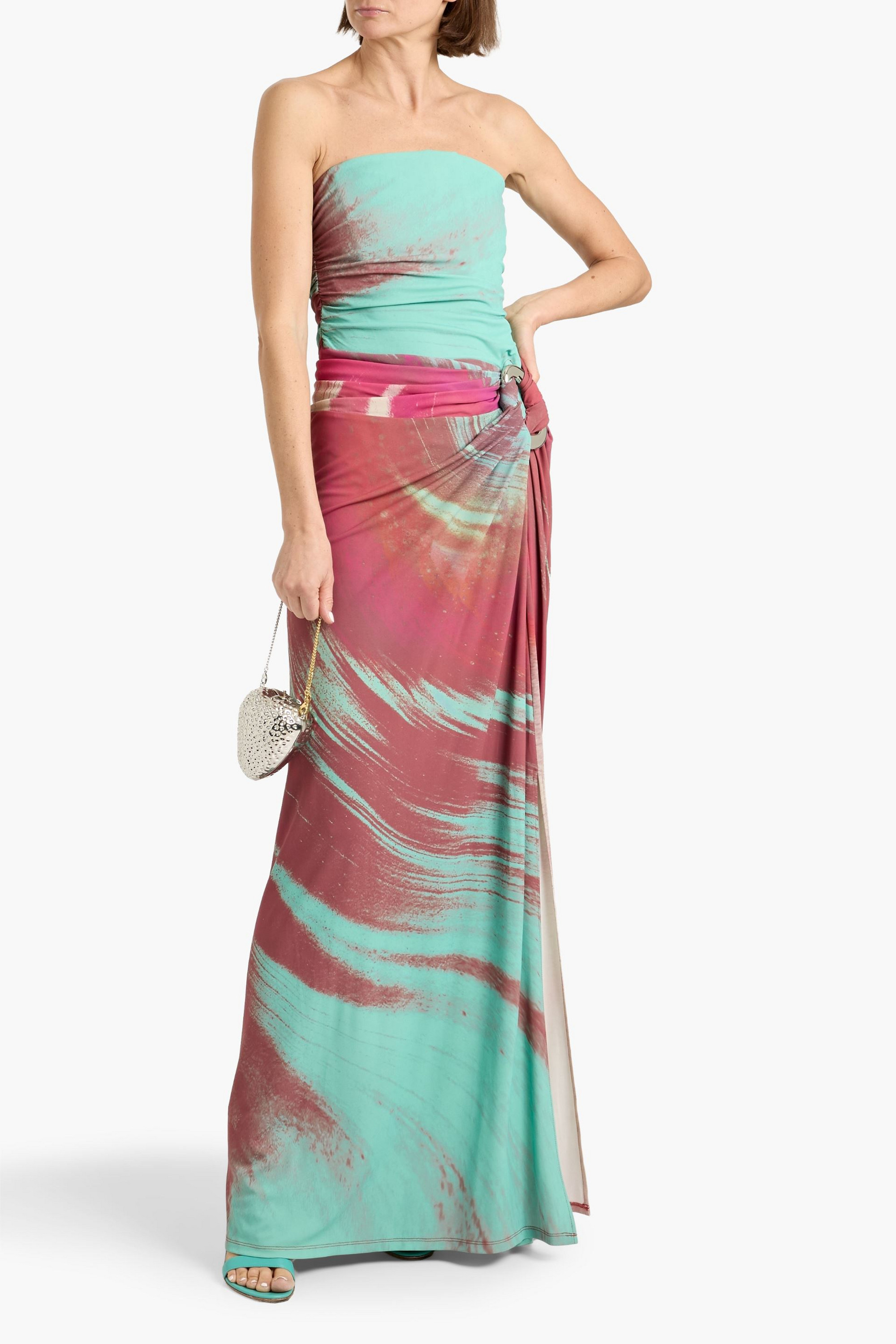 SIMKHAI Emma strapless printed stretch-jersey maxi dress