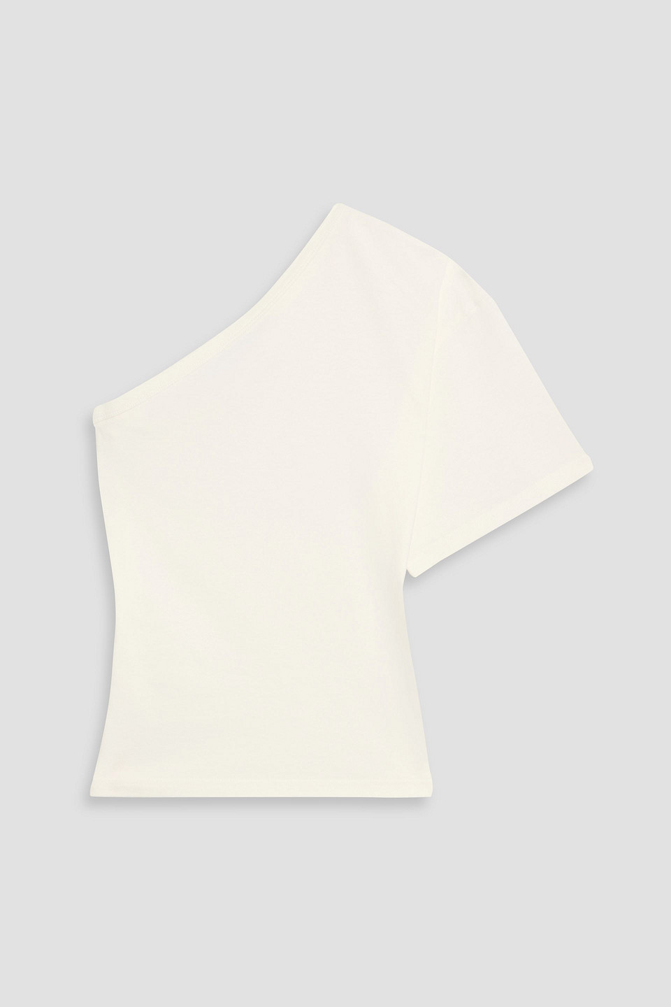 Matteau One-shoulder Cotton-jersey Top In White