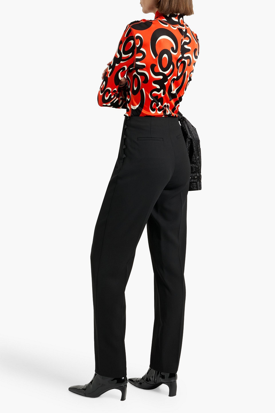 Phoebe Philo Printed Stretch-mesh Turtleneck Top In Multi