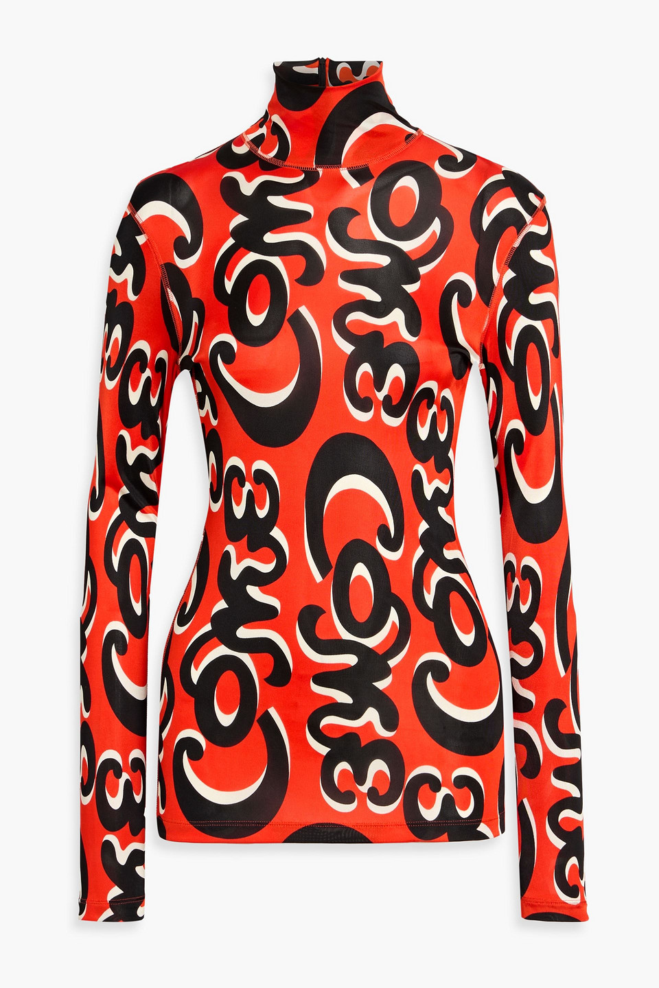 Phoebe Philo Printed Stretch-mesh Turtleneck Top In Multi