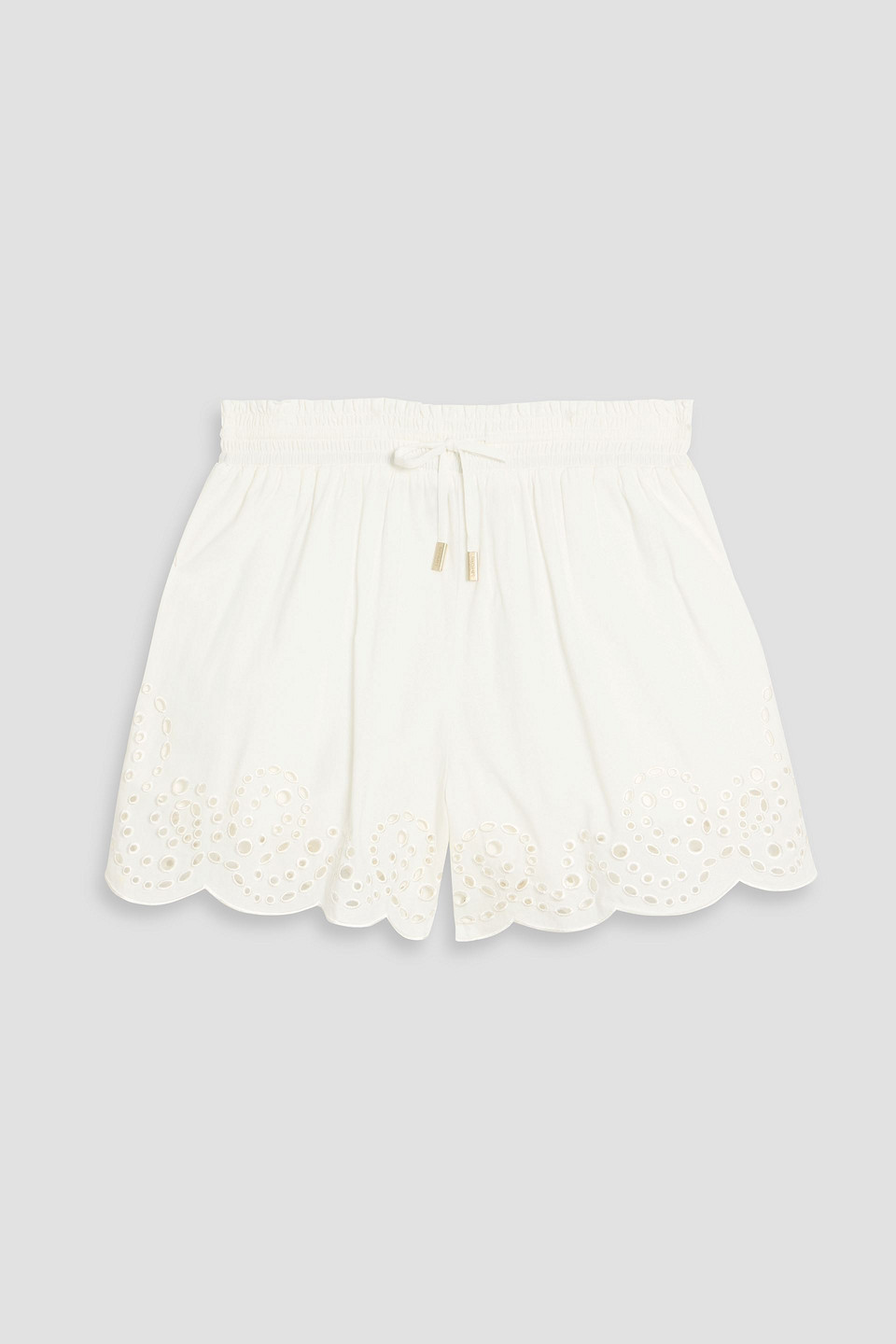 Simkhai Amelie Cotton-blend Broderie Anglaise Shorts In White