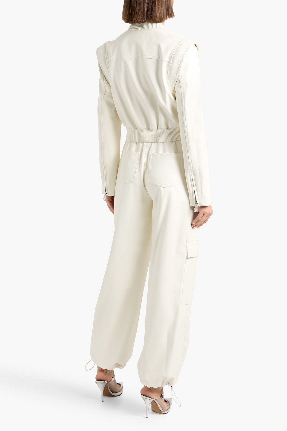  Simkhai - Doreen Cropped Bomber Jacket - White - S 
