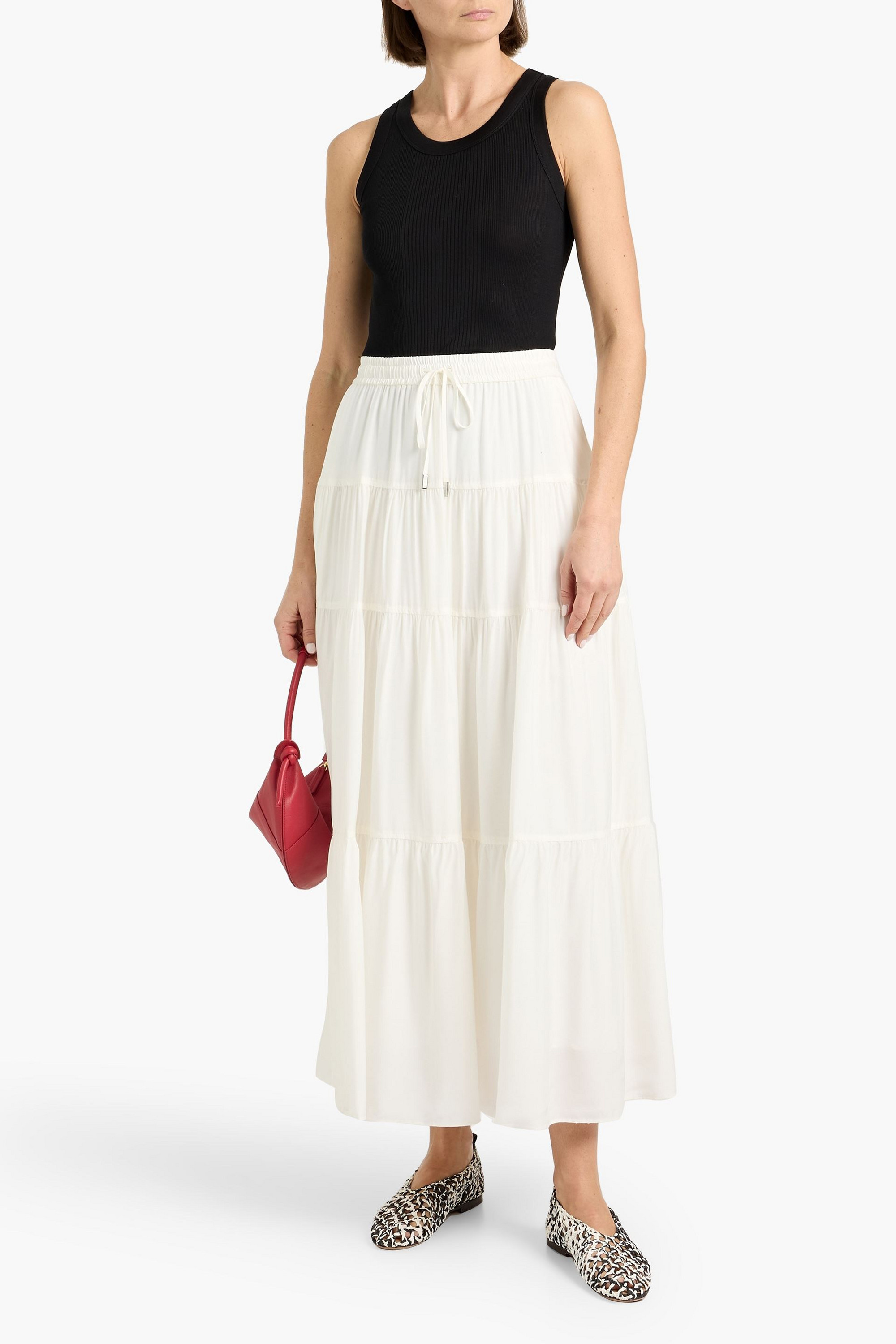 SIMKHAI Lulee tiered mousseline maxi skirt