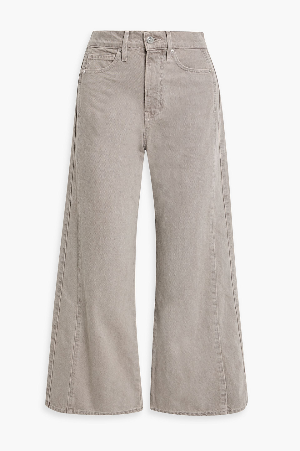Veronica Beard Taylor Cropped High-rise Wide-leg Jeans In Neutral