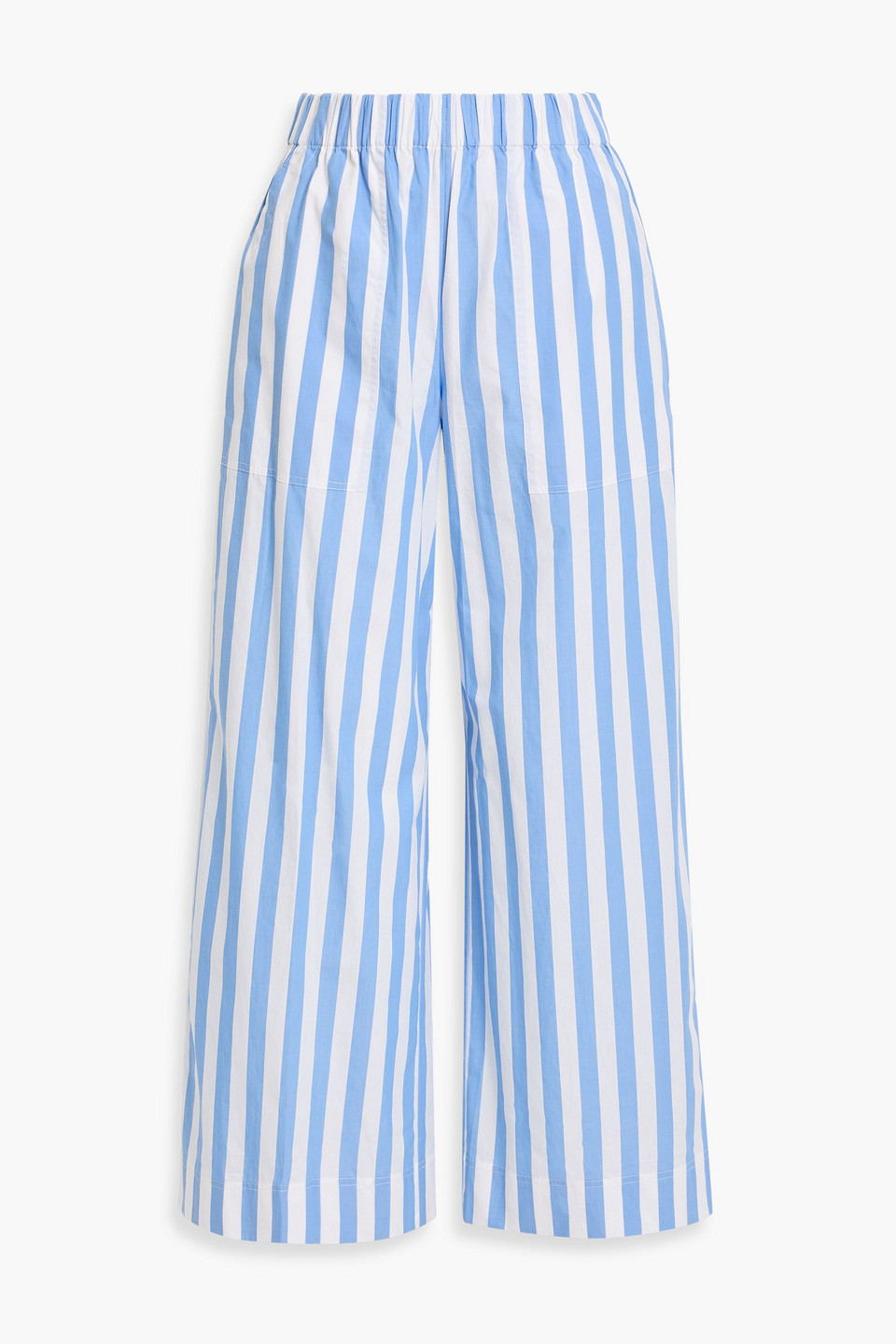 Simkhai Arden Striped Cotton-poplin Wide-leg Pants In Blue