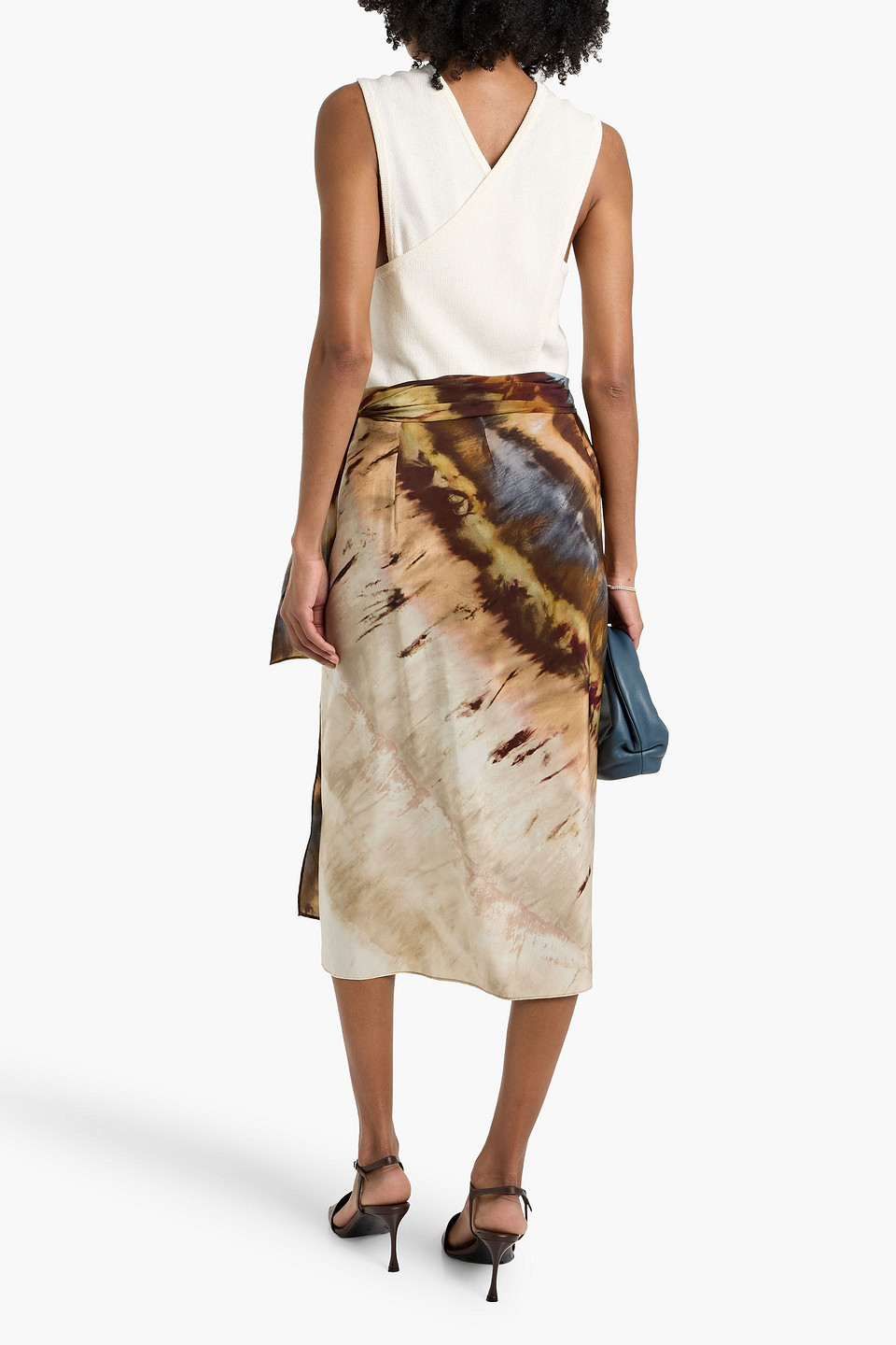 Tibi Wrap-effect Cotton Top In Neutral