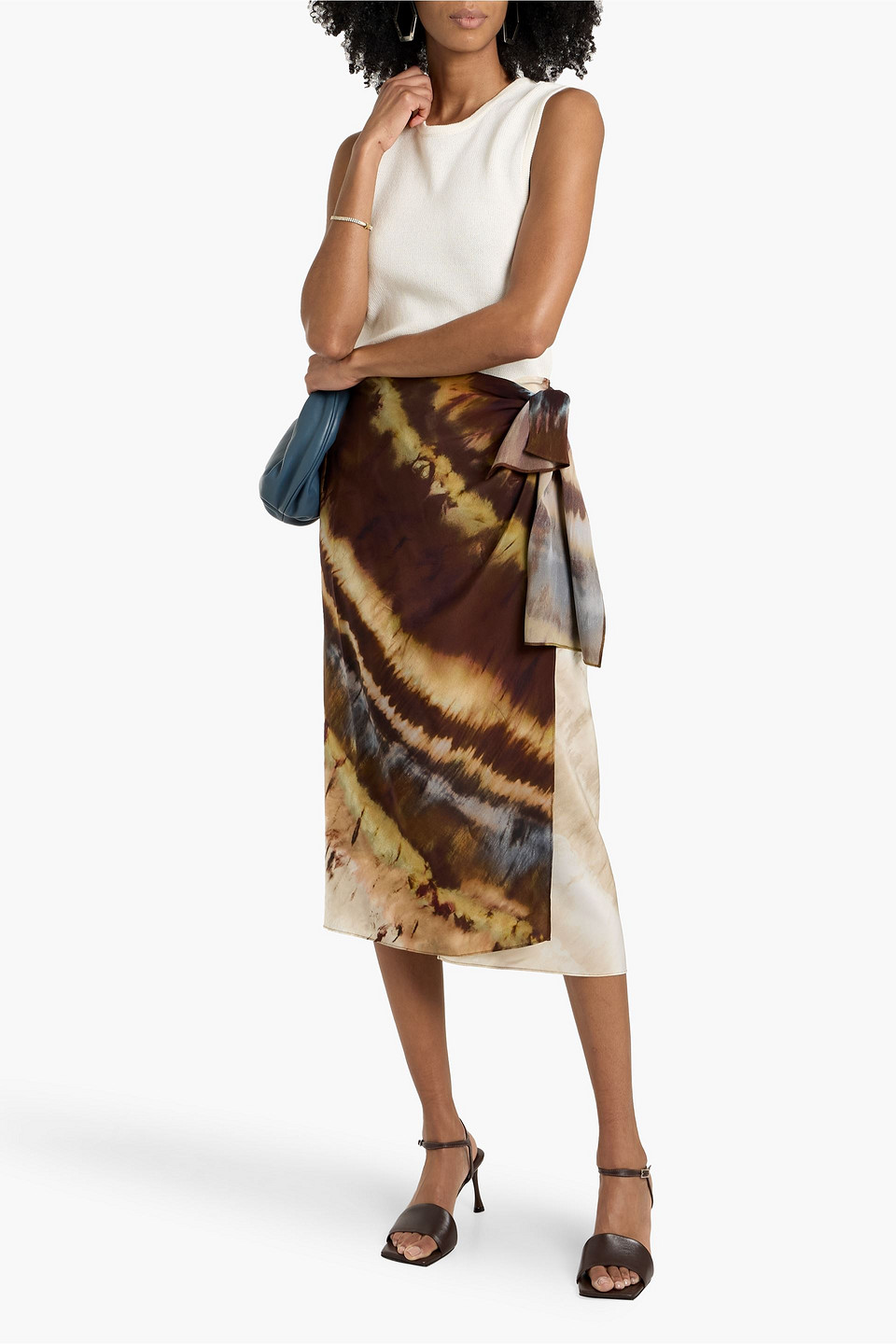 Tibi Wrap-effect Cotton Top In Neutral
