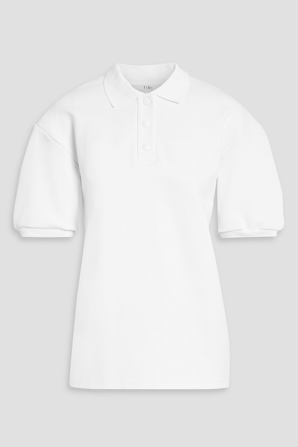 Tibi Piqué Polo Shirt In White