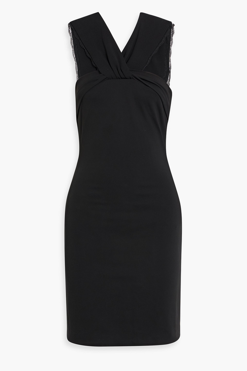 roberto cavalli - lace-trimmed jersey mini dress - black - it 40
