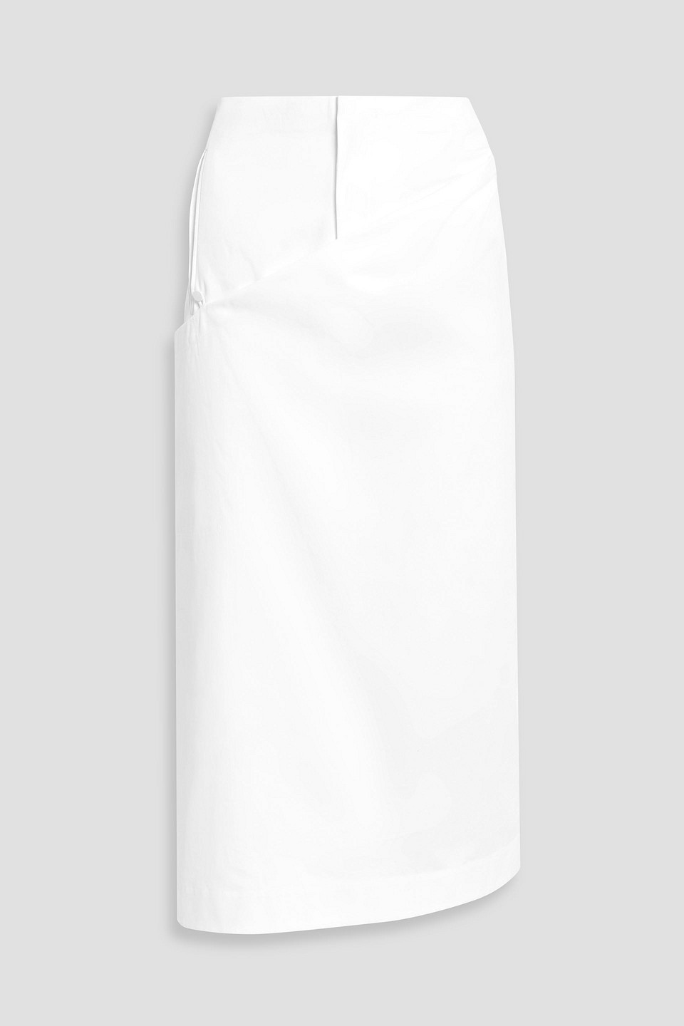 Tibi Cotton-twill Midi Wrap Skirt In White