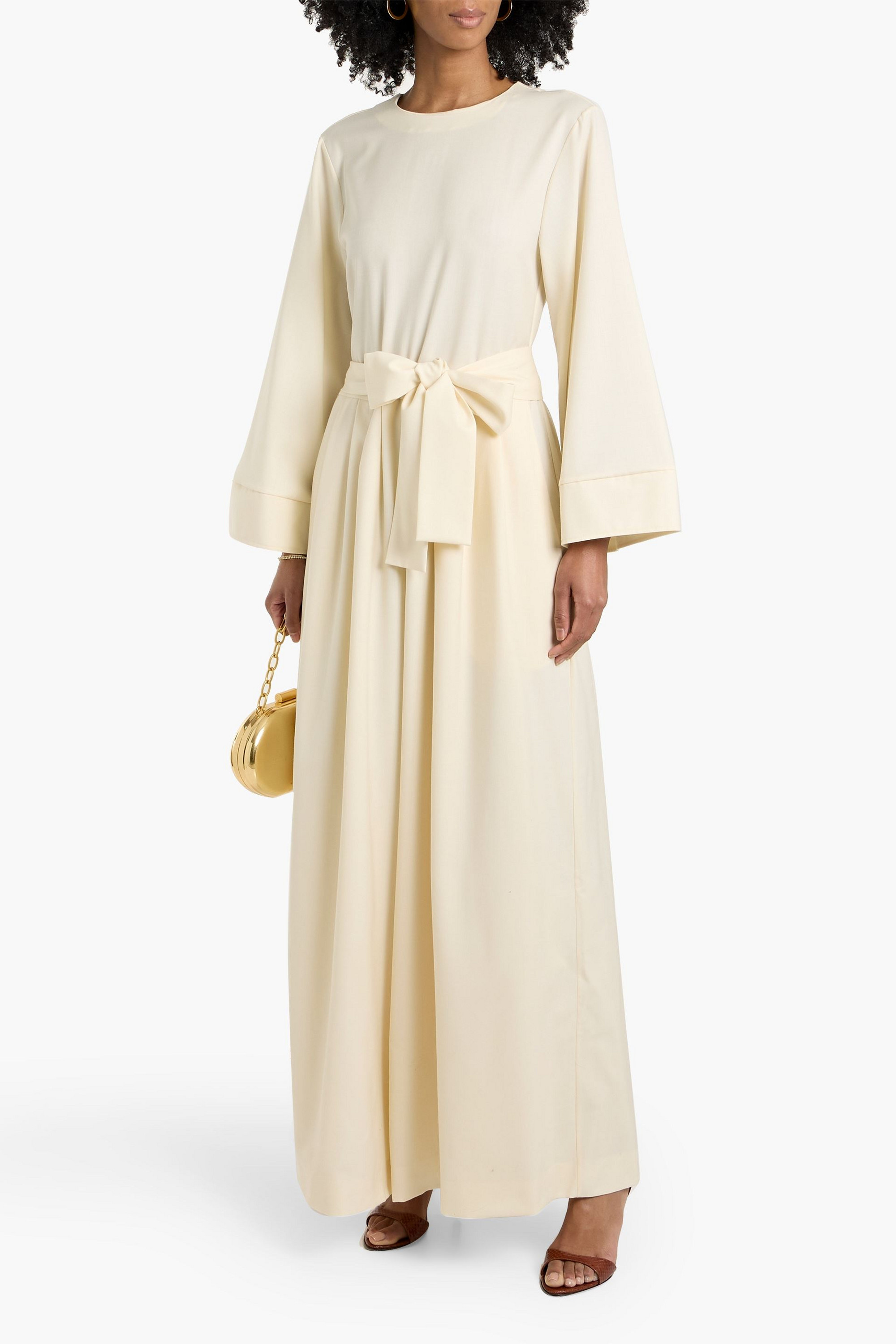 KING & TUCKFIELD Pleated wool-twill wide-leg jumpsuit