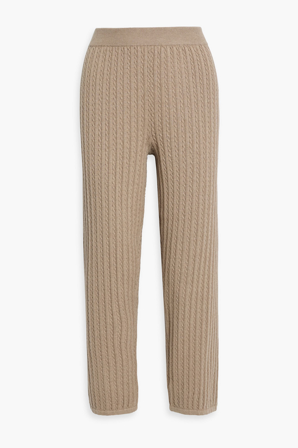 simkhai - cable-knit cotton and cashmere-blend track pants - neutral - xl