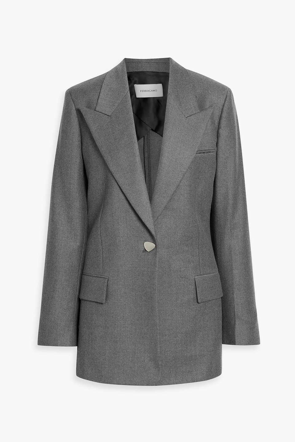 Ferragamo Wool-flannel Blazer In Gray