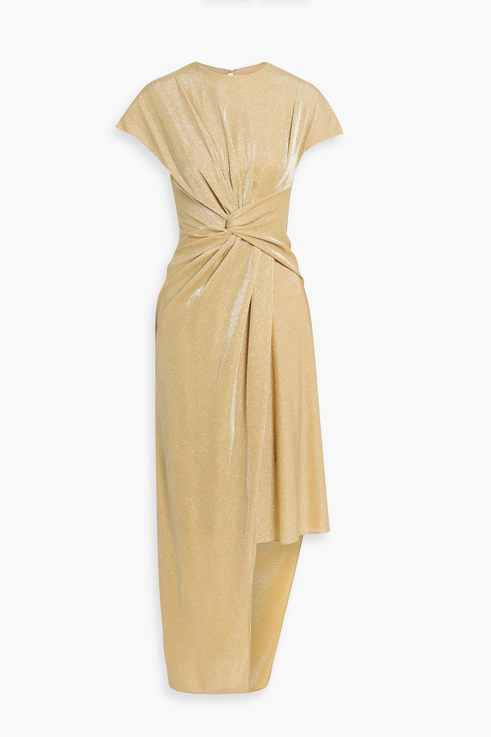 lanvin - twisted metallic stretch-knit maxi dress - metallic - fr 38