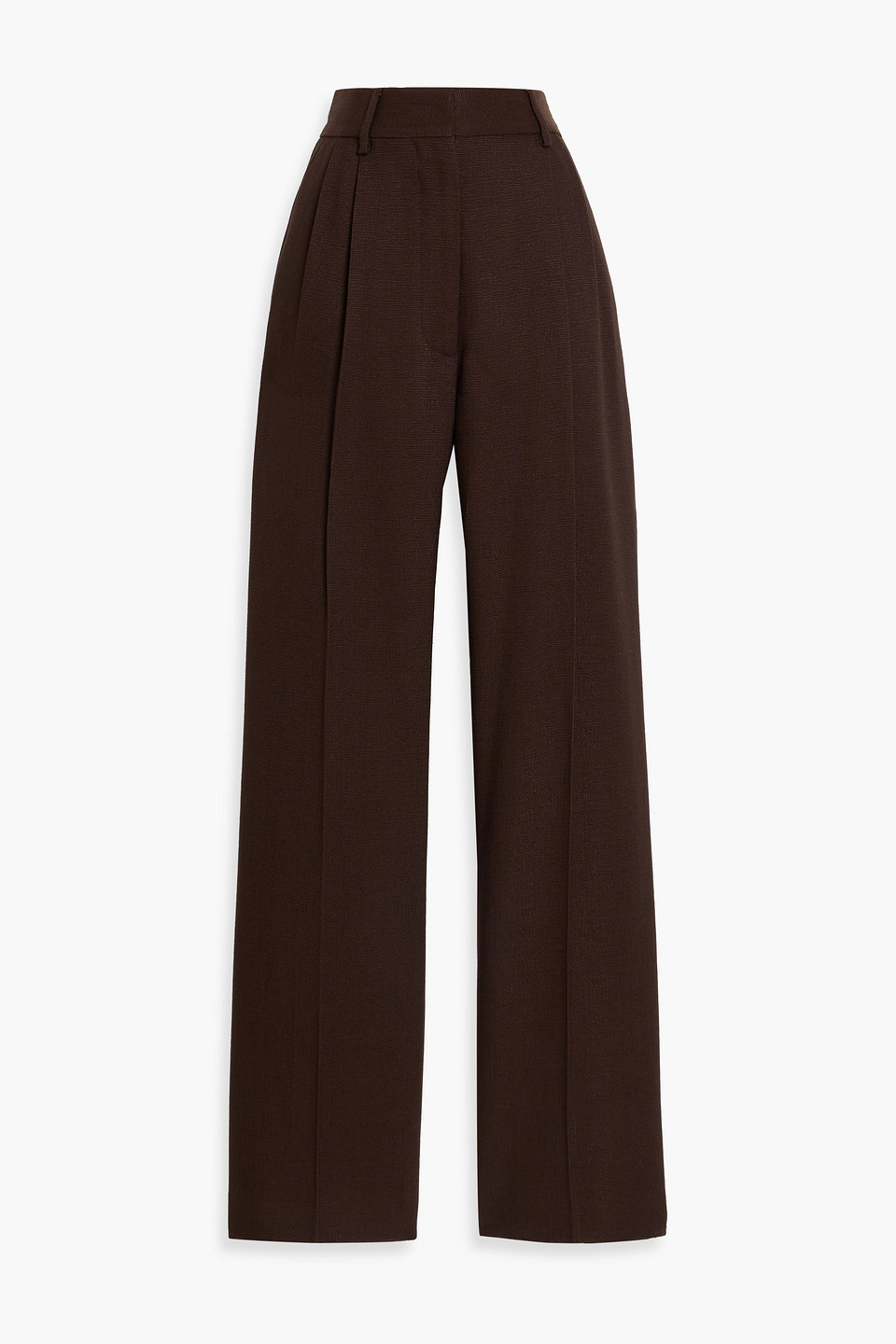 Blazé Milano Ariosa Fox Crepe Straight-leg Pants In Brown