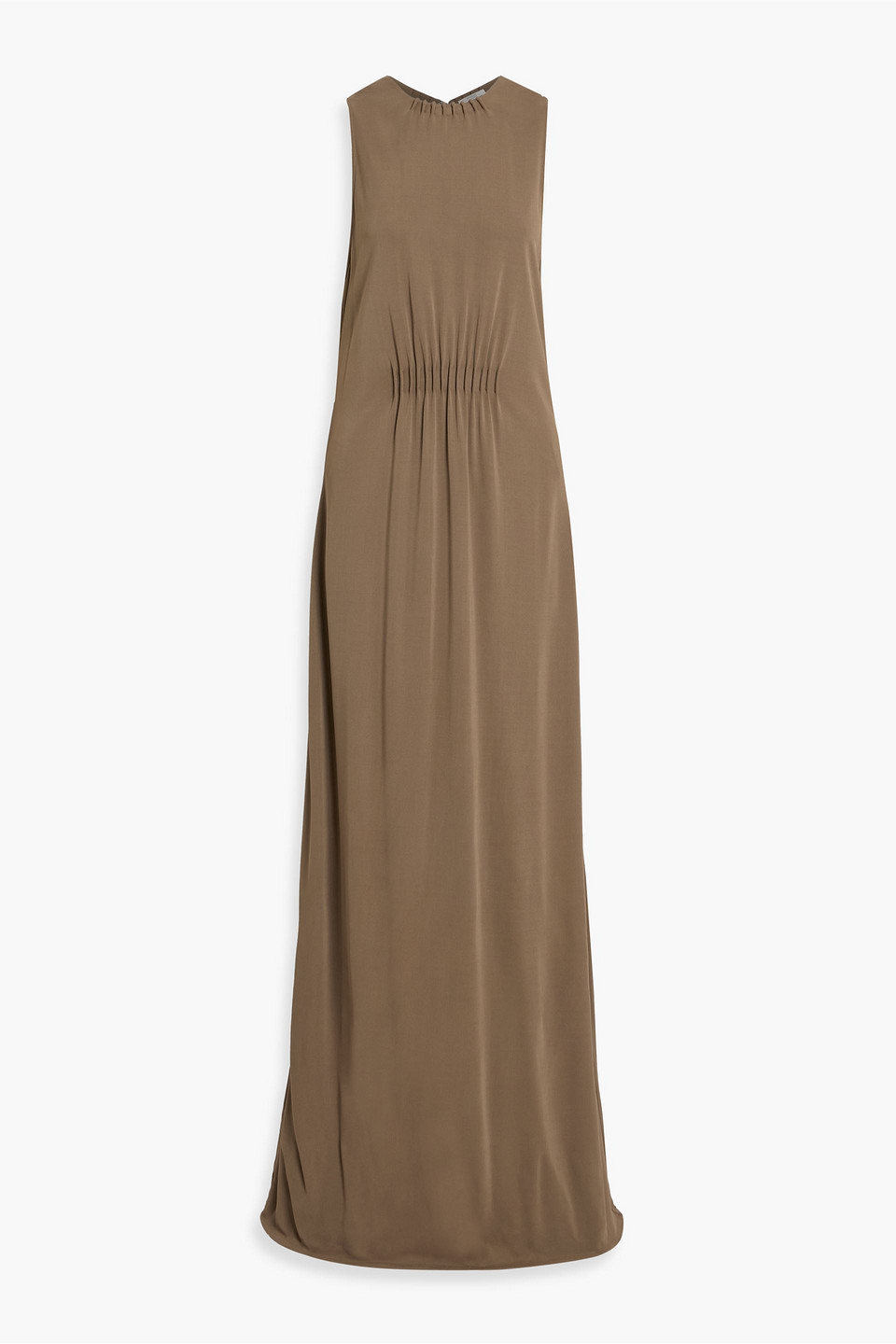 fforme - dillon pintucked crepe maxi dress - neutral - s