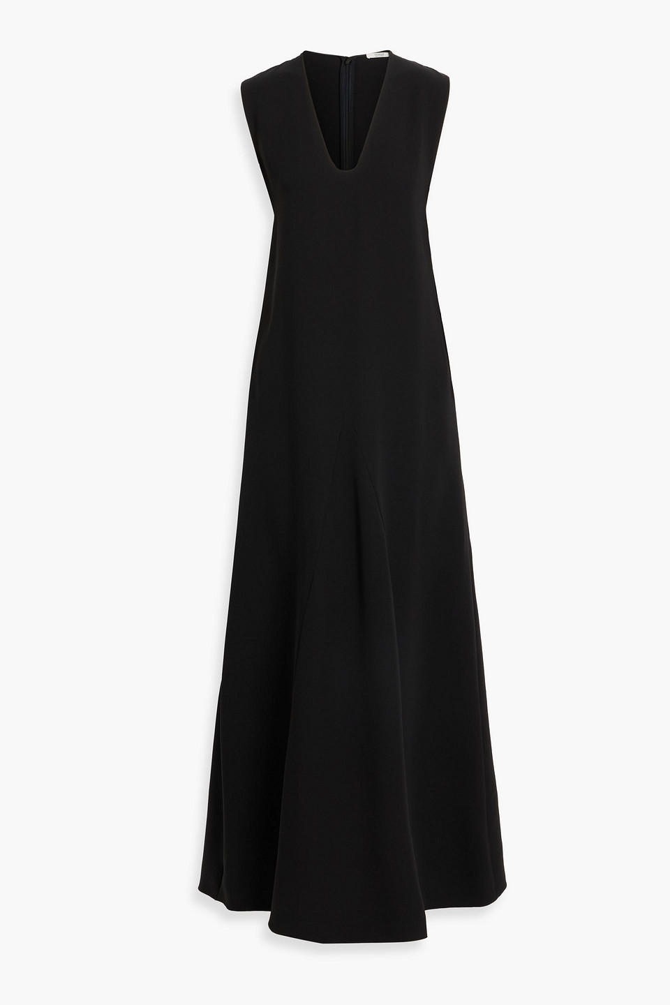 Fforme Mattie Flared Silk-crepe Maxi Dress In Black