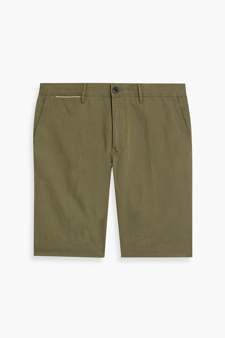 Slowear Incotex Linen And Cotton-blend Chino Shorts In Green
