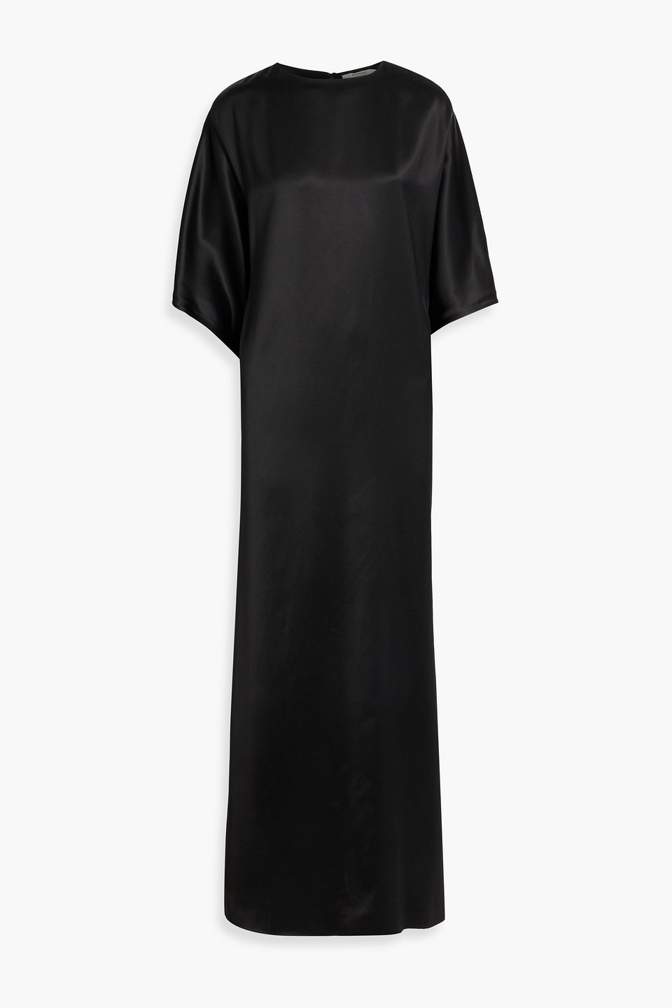 fforme - devora draped satin maxi dress - black - s