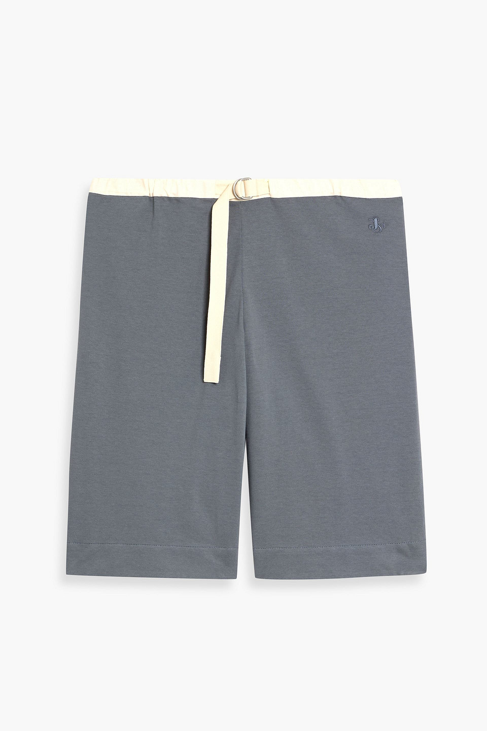 jil sander - embroidered cotton-jersey shorts - gray - m