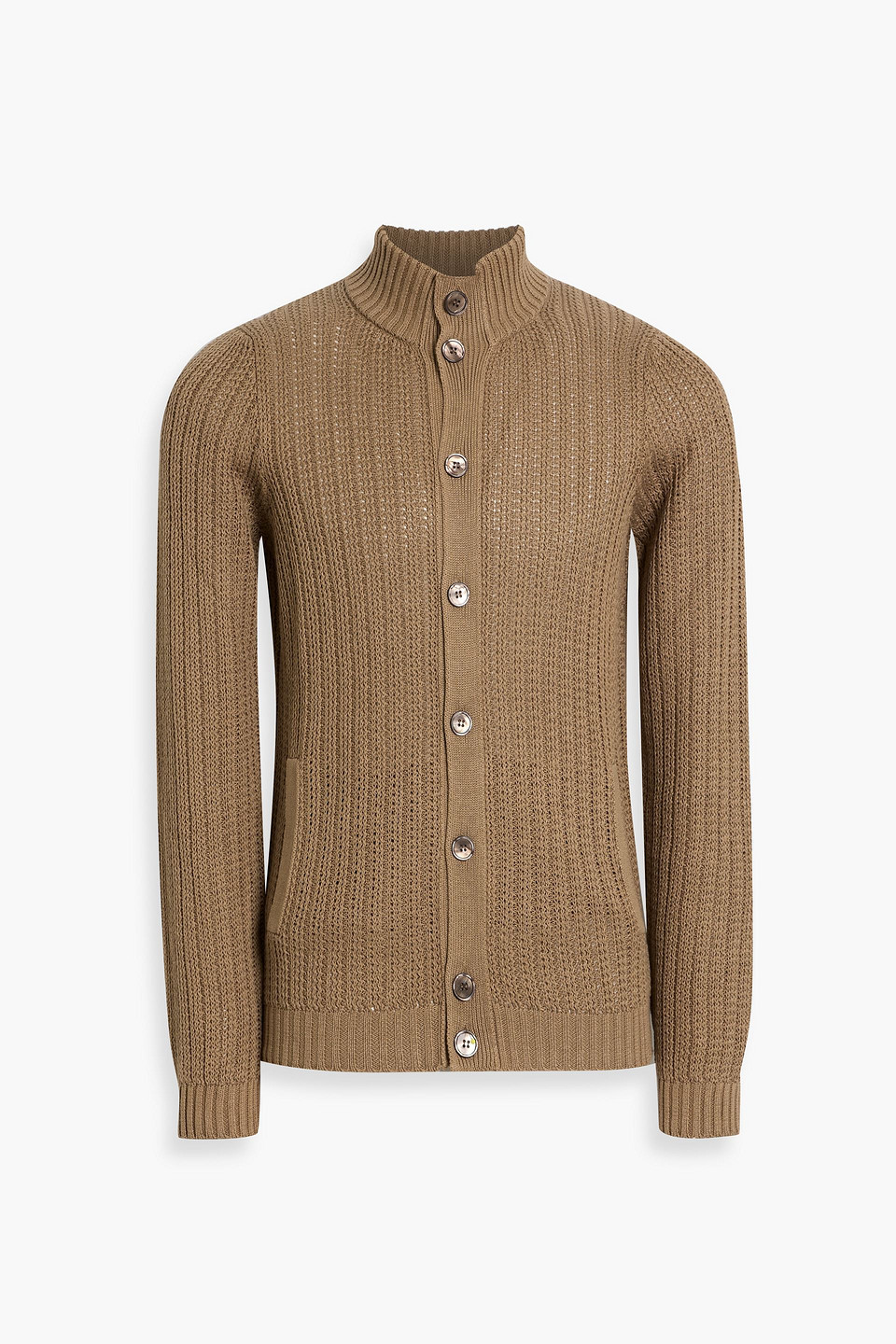 slowear - zanone ribbed linen and cotton-blend cardigan - neutral - it 48